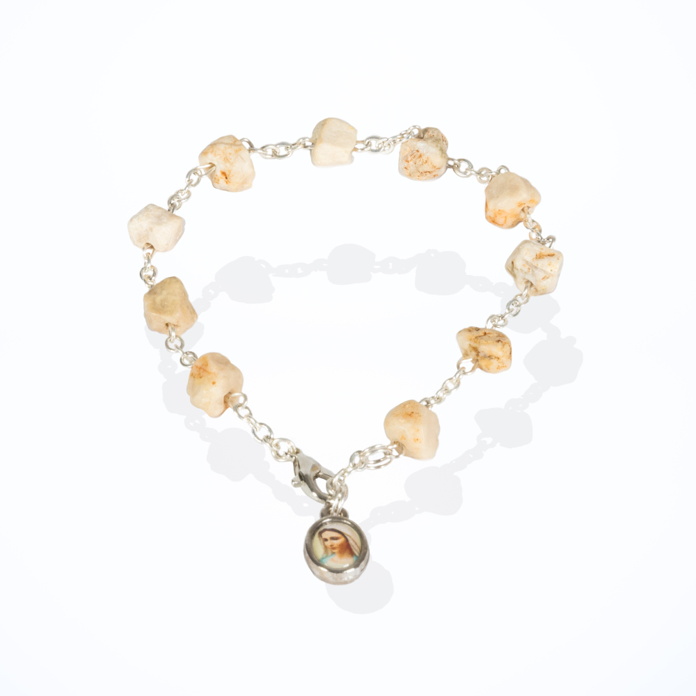 Braccialetto Decina del Rosario in Pietra della Collina delle Apparizioni di Medjugorje