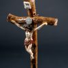 Crocefisso artigianale in legno di vite piccolo